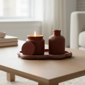 Σετ Αρωματικού Κεριού & Διακοσμητικού Μπουκαλιού με Δίσκο