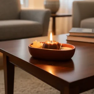 Χειροποίητη Σύνθεση Φυτικού Κεριού σε Πήλινη Σκάφη 200 γρ.