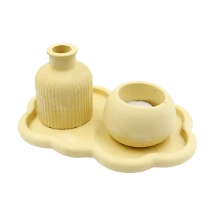 Yellow - Αρωματικό κερί - Σετ πορσελάνης 3 τεμαχίων